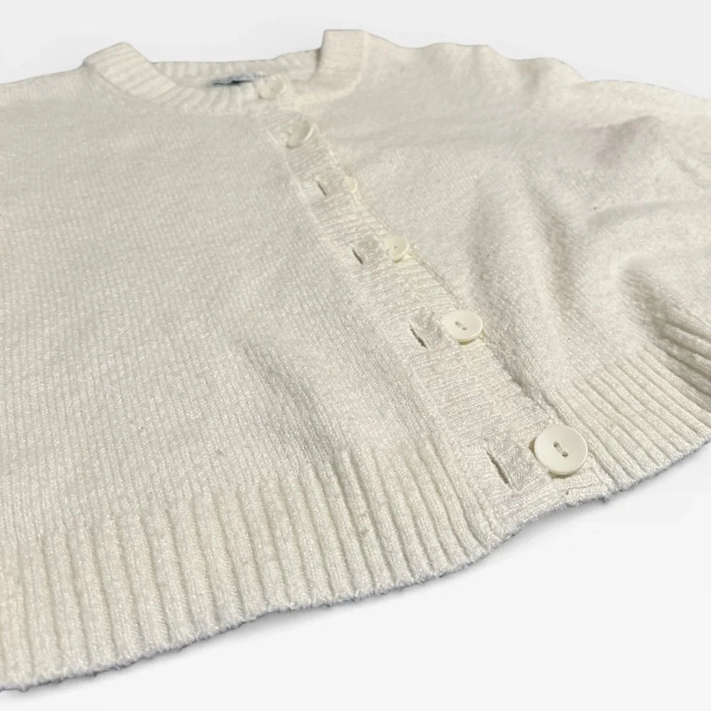 American Eagle Soft White Button Down Wool Sweater - Picture 2 of 6